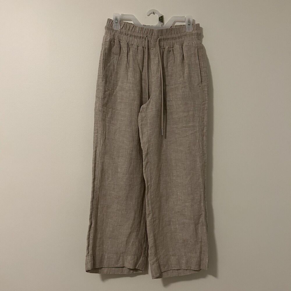 Quince 100% European Linen Wide Leg Pants Flax Tan - Small